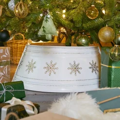 KAEMINGK Accessori Per Albero Di Natale-Coprivaso albero di Natale in metallo (D57 cm) e Fiocchi dorati