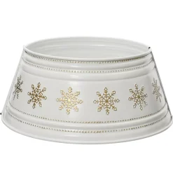 KAEMINGK Accessori Per Albero Di Natale-Coprivaso di albero in metallo (D70 cm) e Fiocchi d'oro
