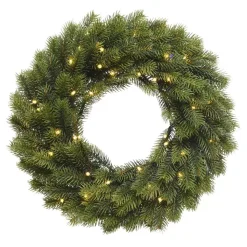 EMINZA Corona Di Natale-Corona di Natale luminosa Asarum D40 cm Bianco caldo