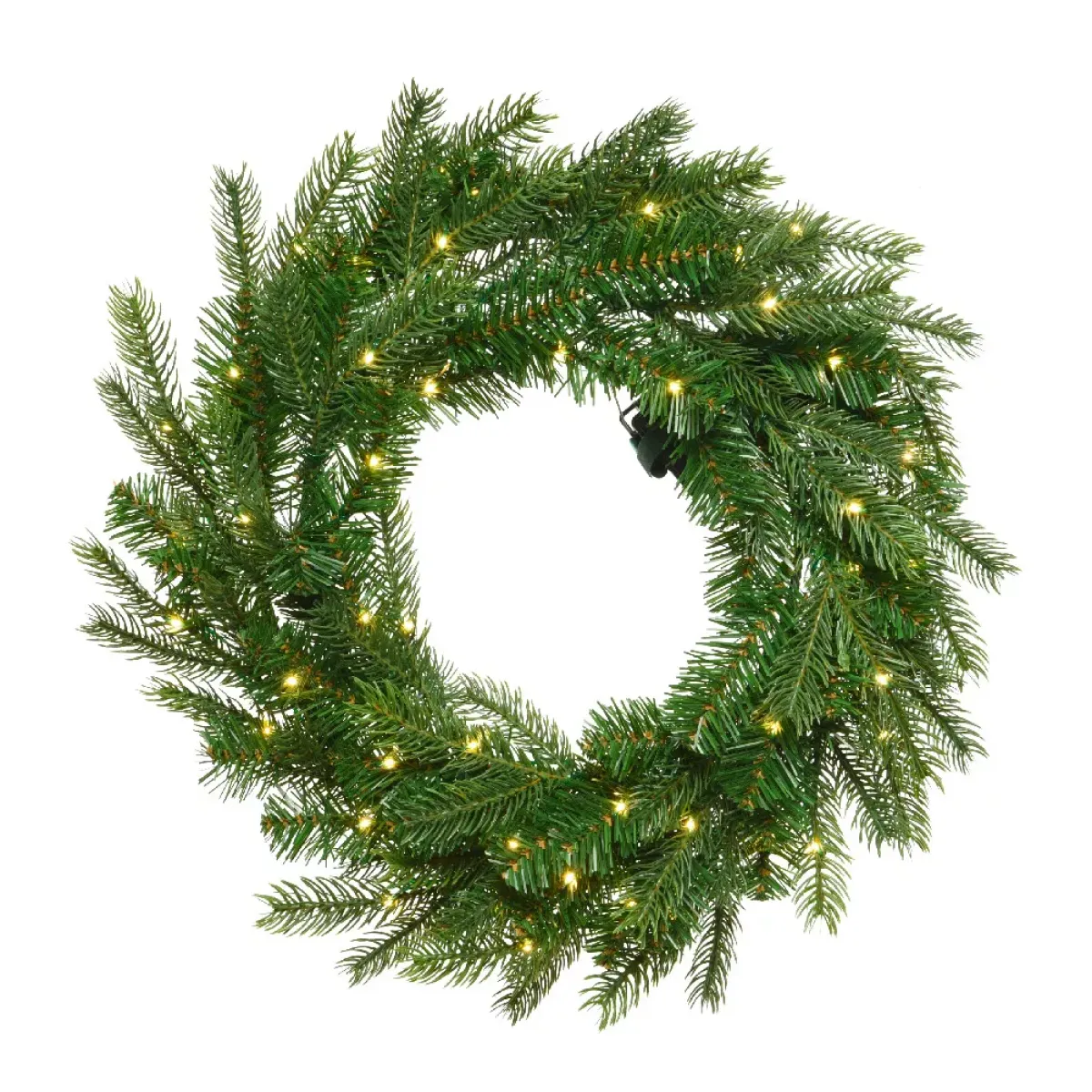 EMINZA Corona Di Natale-Corona di Natale luminosa (D50 cm) Grandis Verde e bianco caldo