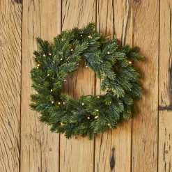 EMINZA Corona Di Natale-Corona di Natale luminosa (D50 cm) Grandis Verde e bianco caldo