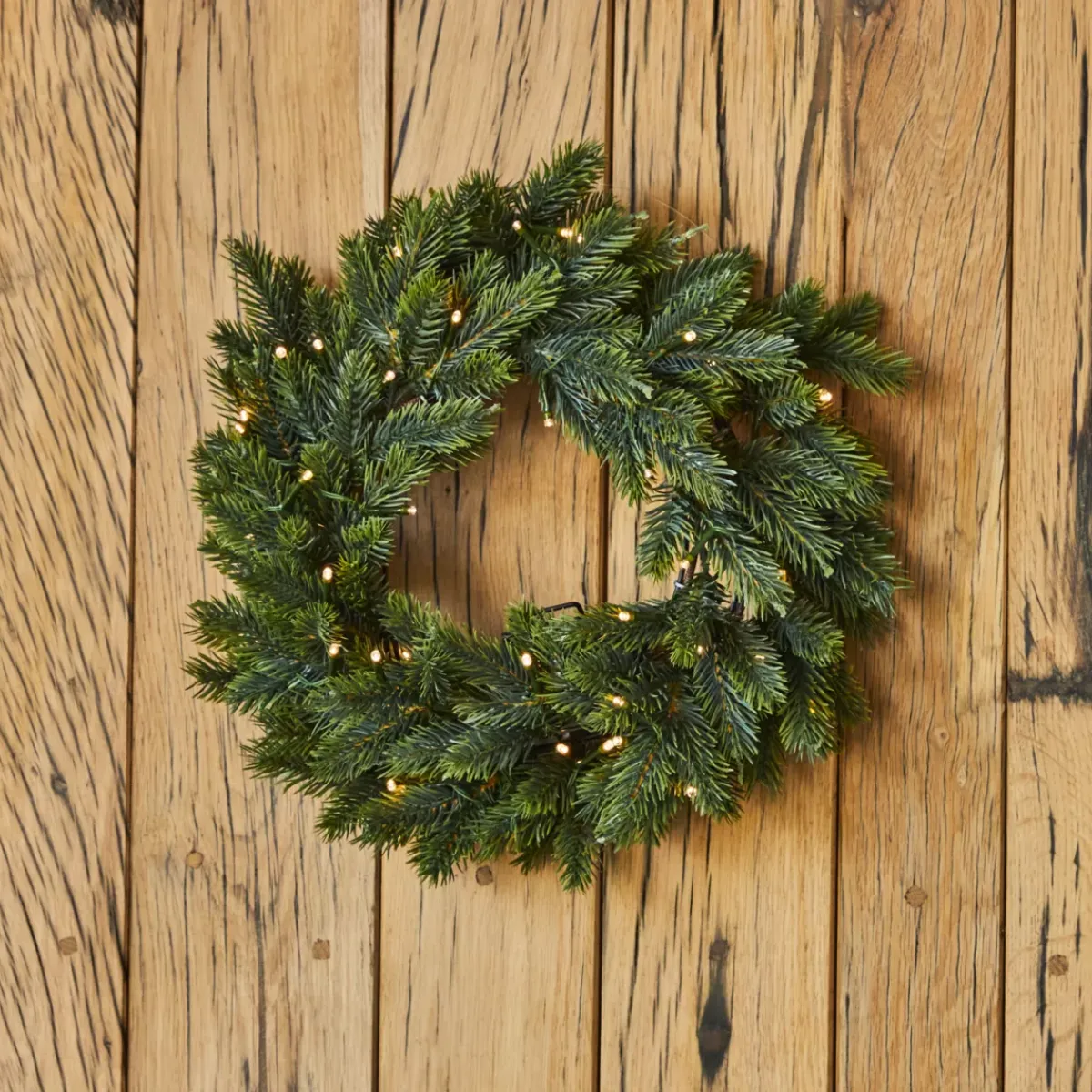 EMINZA Corona Di Natale-Corona di Natale luminosa (D50 cm) Grandis Verde e bianco caldo