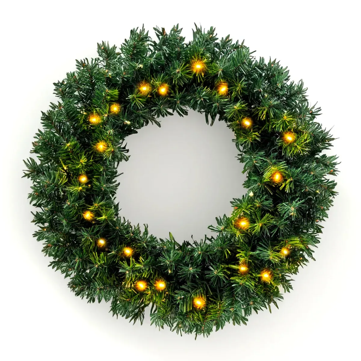 EMINZA Corona Di Natale-Corona di Natale luminosa (D60 cm) Royal Verde e bianco caldo