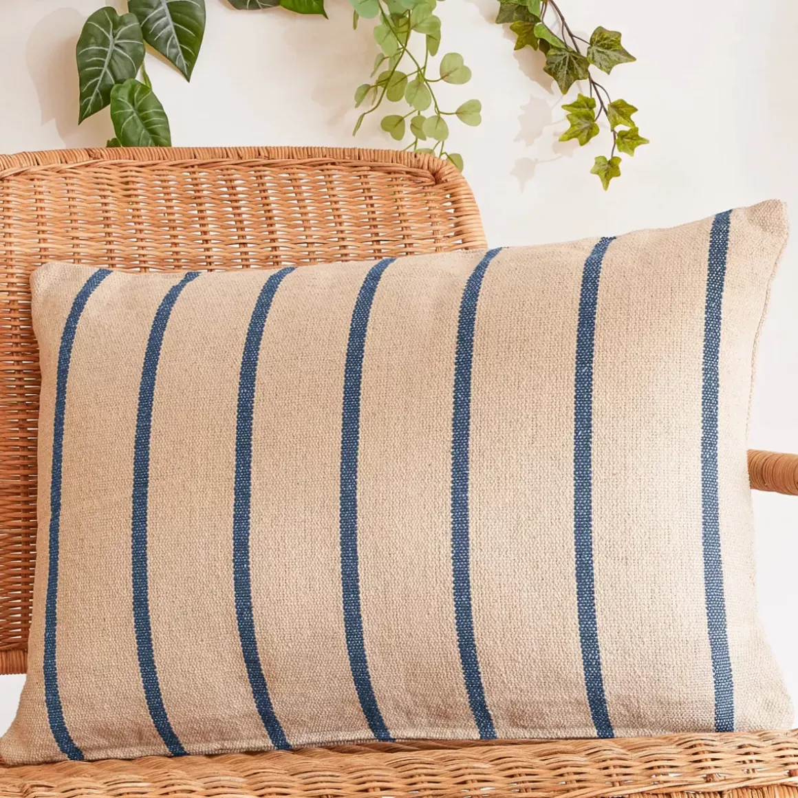 Cuscino da esterno in tela di cotone rettangolare (60 x 40 cm) Ocealys Blu Navy