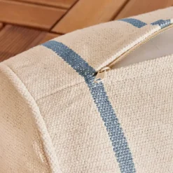 Cuscino da esterno in tela di cotone cilindrico (45 x 20 cm) Ocealys Blu Navy