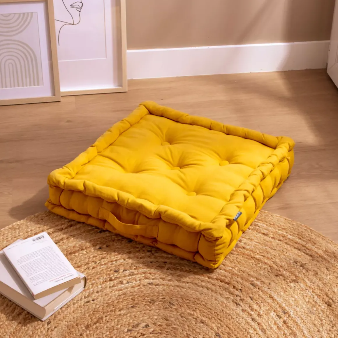 Cuscino da pavimento (50 x H10 cm) Pixel Giallo senape