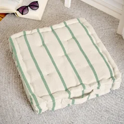 Cuscino da terra per esterni in tela di cotone quadrato (45 x 45 cm) Ocealys Verde