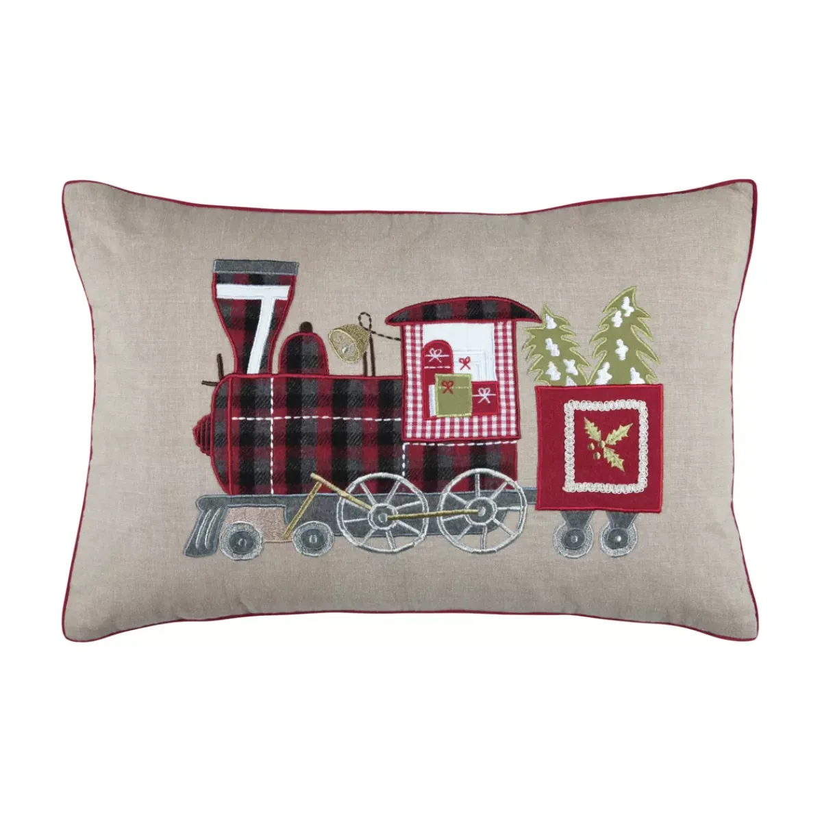 STOF Plaid E Cuscini Di Natale-Cuscino di Natale cotone (40 x 60 cm) Vigilia di Natale Trenino