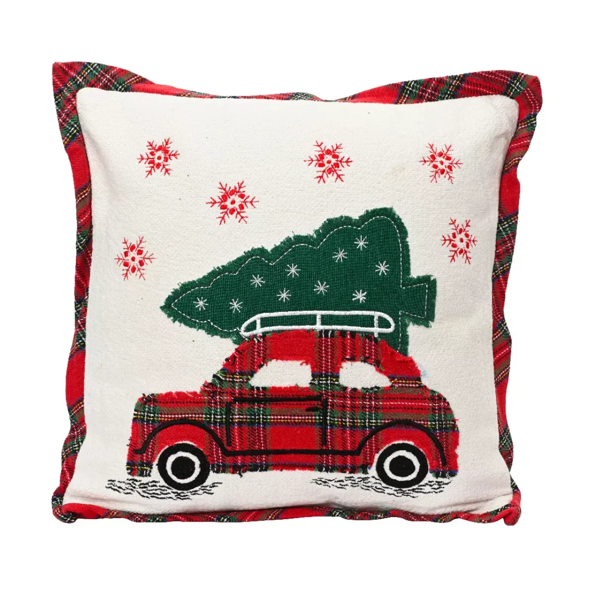 KAEMINGK Plaid E Cuscini Di Natale-Cuscino di Natale quadrato in cotone (45 x 45 cm) Christmas Tartan