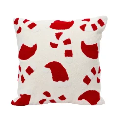 KAEMINGK Plaid E Cuscini Di Natale-Cuscino di Natale quadrato in cotone (45 x 45 cm) Canna di zucchero e Bianco