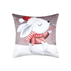 STOF Plaid E Cuscini Di Natale-Cuscino natalizio quadrato velluto (40 x 40 cm) Lucien