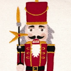JJA Plaid E Cuscini Di Natale-Cuscino natalizio quadrato (45 x 45 cm) Soldato Schiaccianoci