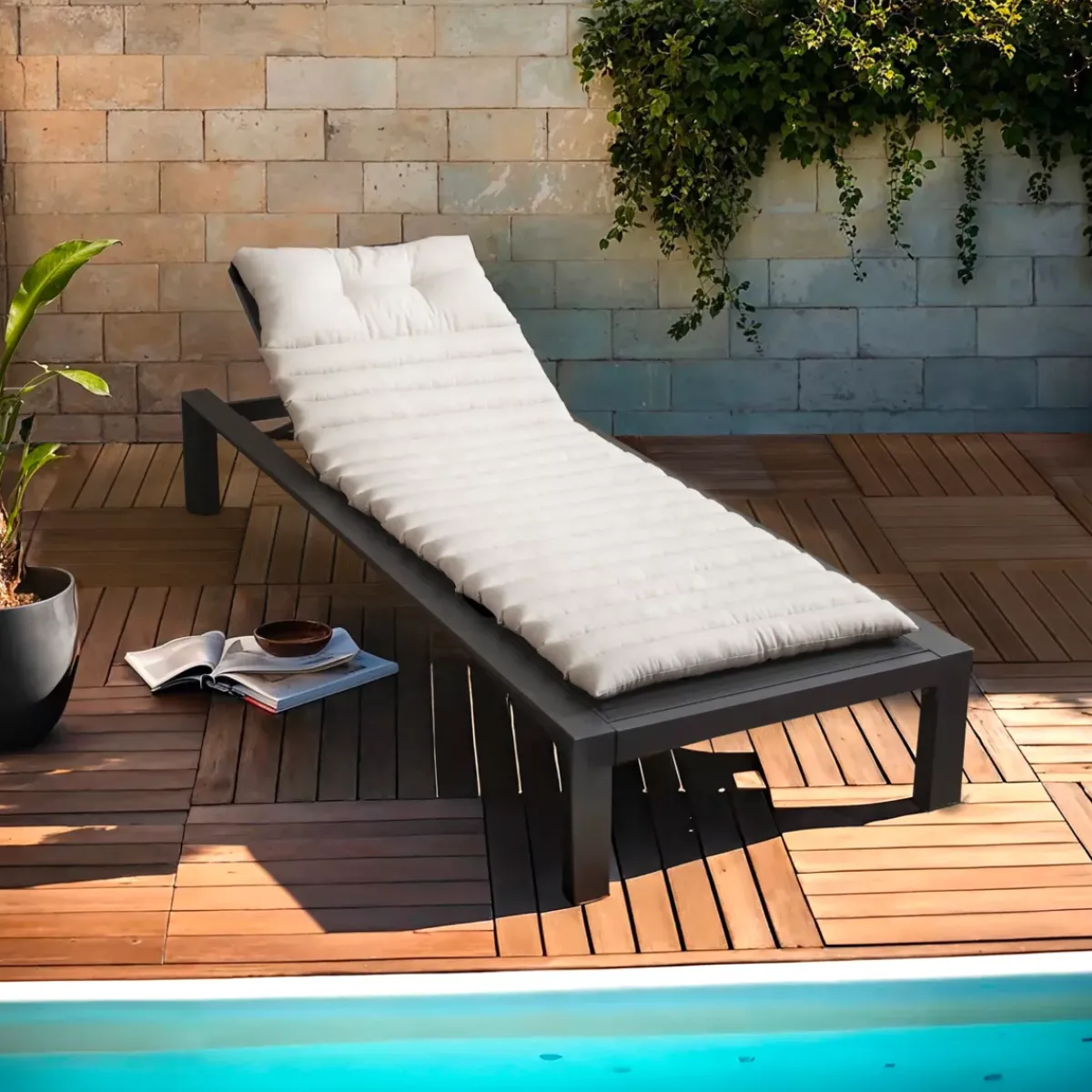 EMINZA Cuscini Lettini Da Spiaggia|Cuscini Per Lettini E Accessori-Cuscino per lettino prendisole trapuntato (180 x 60 cm) Sunset