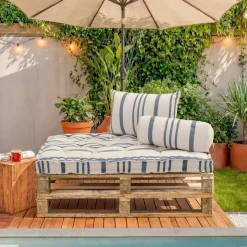 Cuscino per pallet da esterno rettangolare (120 x 80 cm) Nautira Blu navy