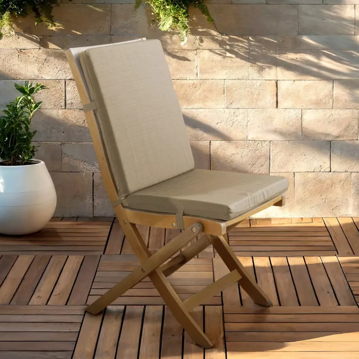 Cuscino per sedia da esterno con schienale (90 x 40 cm) Sunset Tortora