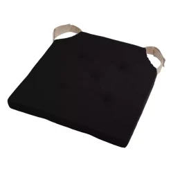 Cuscino per sedia quadrato con chiusura a strappo (38 x 38 cm) Duo Nero
