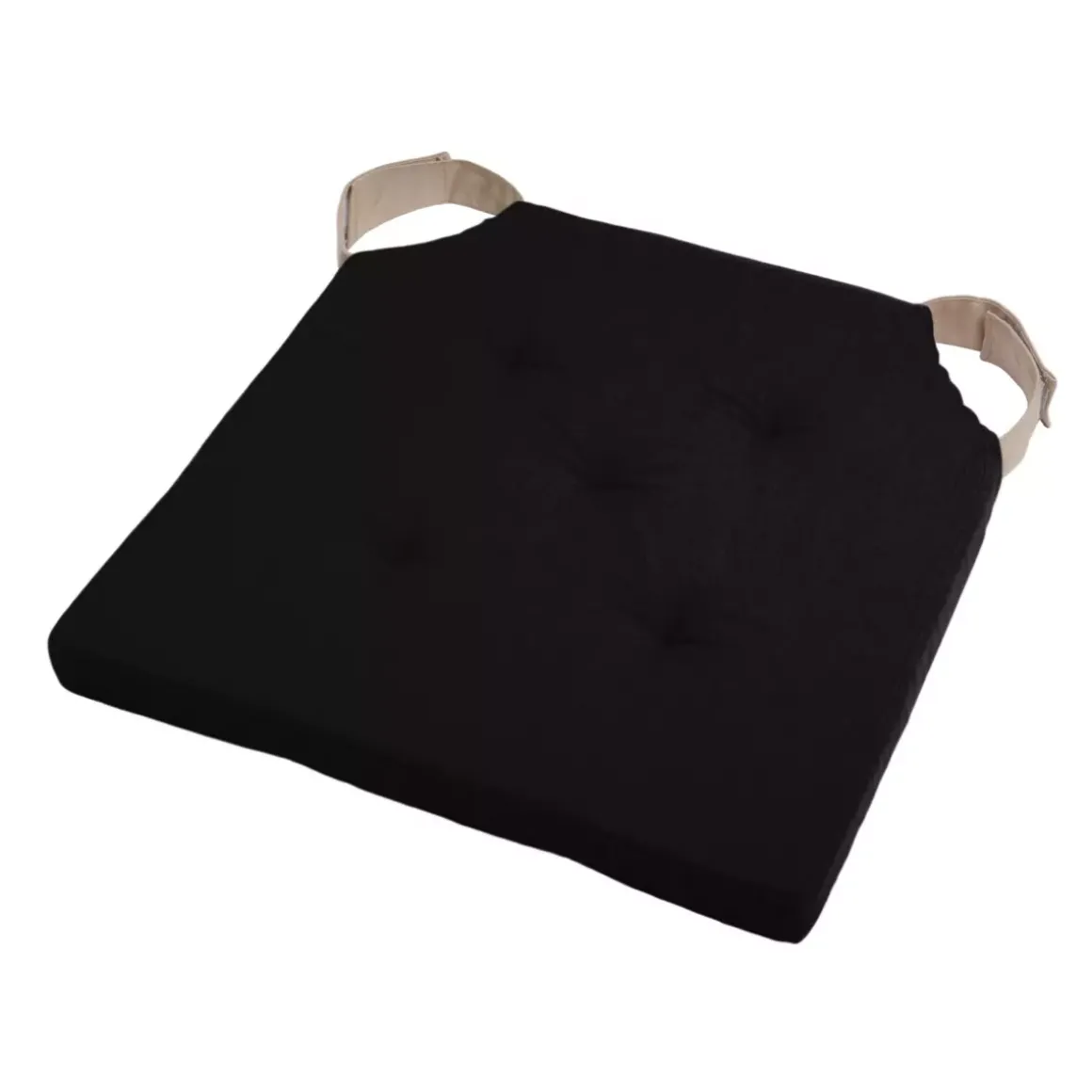 Cuscino per sedia quadrato con chiusura a strappo (38 x 38 cm) Duo Nero