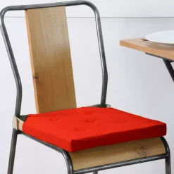 Cuscino per sedia quadrato con chiusura a strappo (38 x 38 cm) Duo Rosso
