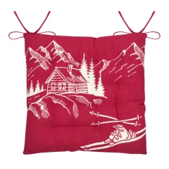 Cuscino per sedia quadrato in cotone (38x38 cm) Villard Bordeaux