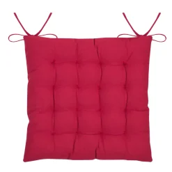 Cuscino per sedia quadrato in cotone (38x38 cm) Villard Rosso