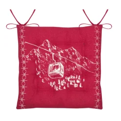 Cuscino per sedia quadrato in cotone (38x38 cm) Villard Rosso