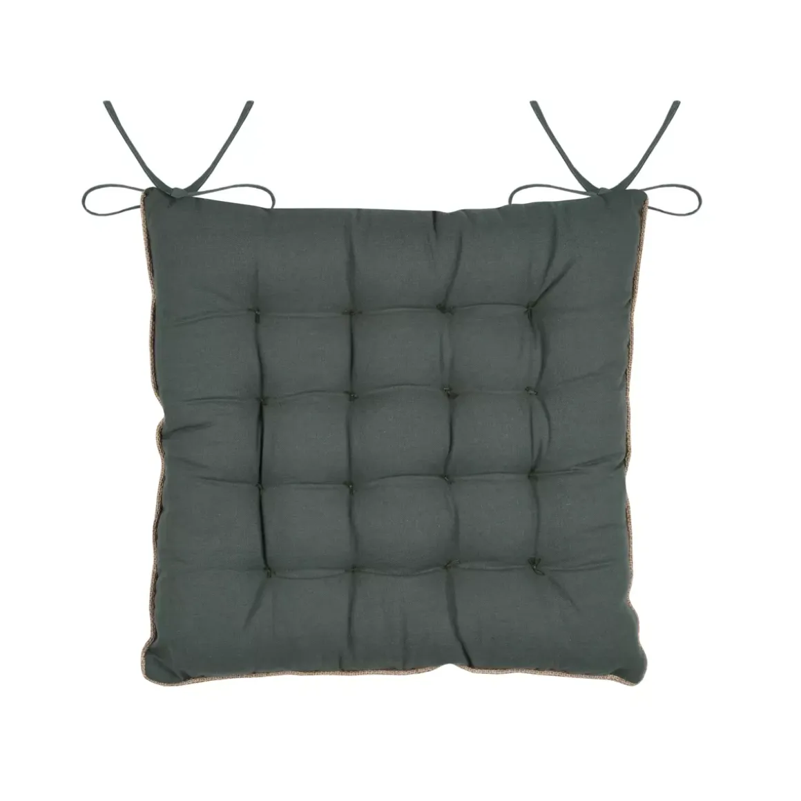 Cuscino per sedia quadrato in cotone (38 x 38 cm) Botanys Ecru