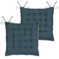 Cuscino per sedia quadrato in cotone (38 x 38 cm) Helios Blu