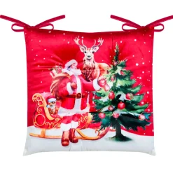STOF Plaid E Cuscini Di Natale-Cuscino per sedia quadrato in velluto (38 x 38 cm) Vigilia di Natale