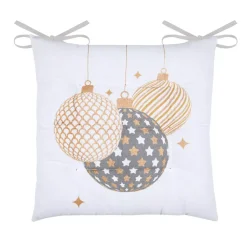 STOF Plaid E Cuscini Di Natale-Cuscino per sedia quadrato Sibérie e grigio