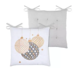 STOF Plaid E Cuscini Di Natale-Cuscino per sedia quadrato Sibérie e grigio