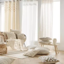 Cuscino quadrato cotone tessuto (60 x 60 cm) Atlas Beige