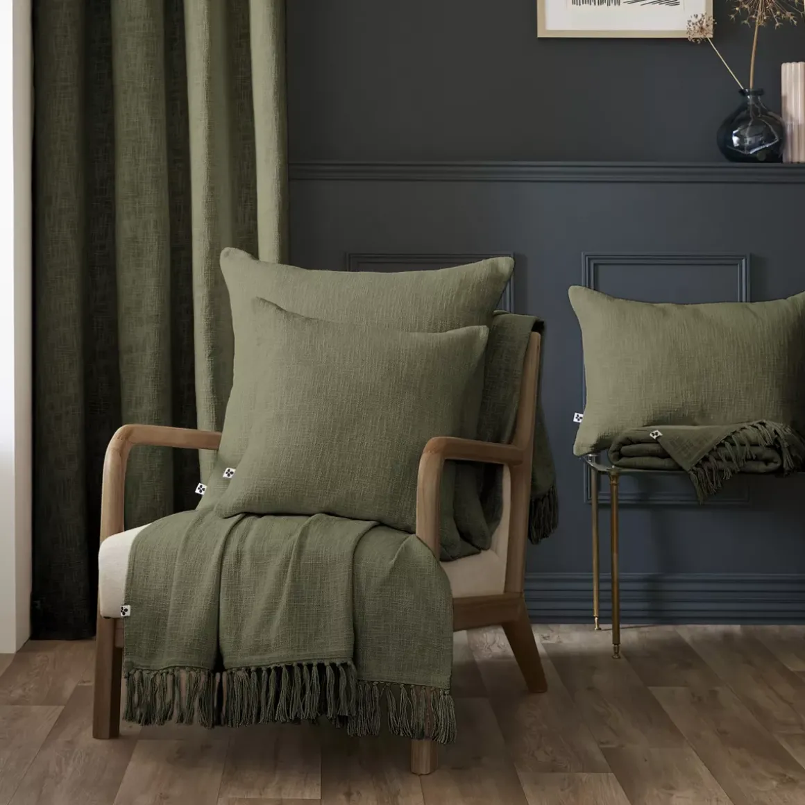 Cuscino quadrato cotone (45 x 45 cm) Sixtine Verde rosmarino