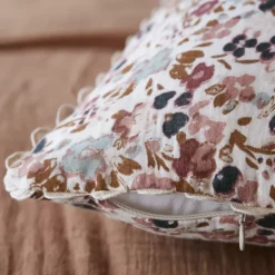 Cuscino quadrato garza di cotone (40 x 40 cm) Constance Beige pampa