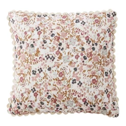 Cuscino quadrato garza di cotone (40 x 40 cm) Constance Beige pampa