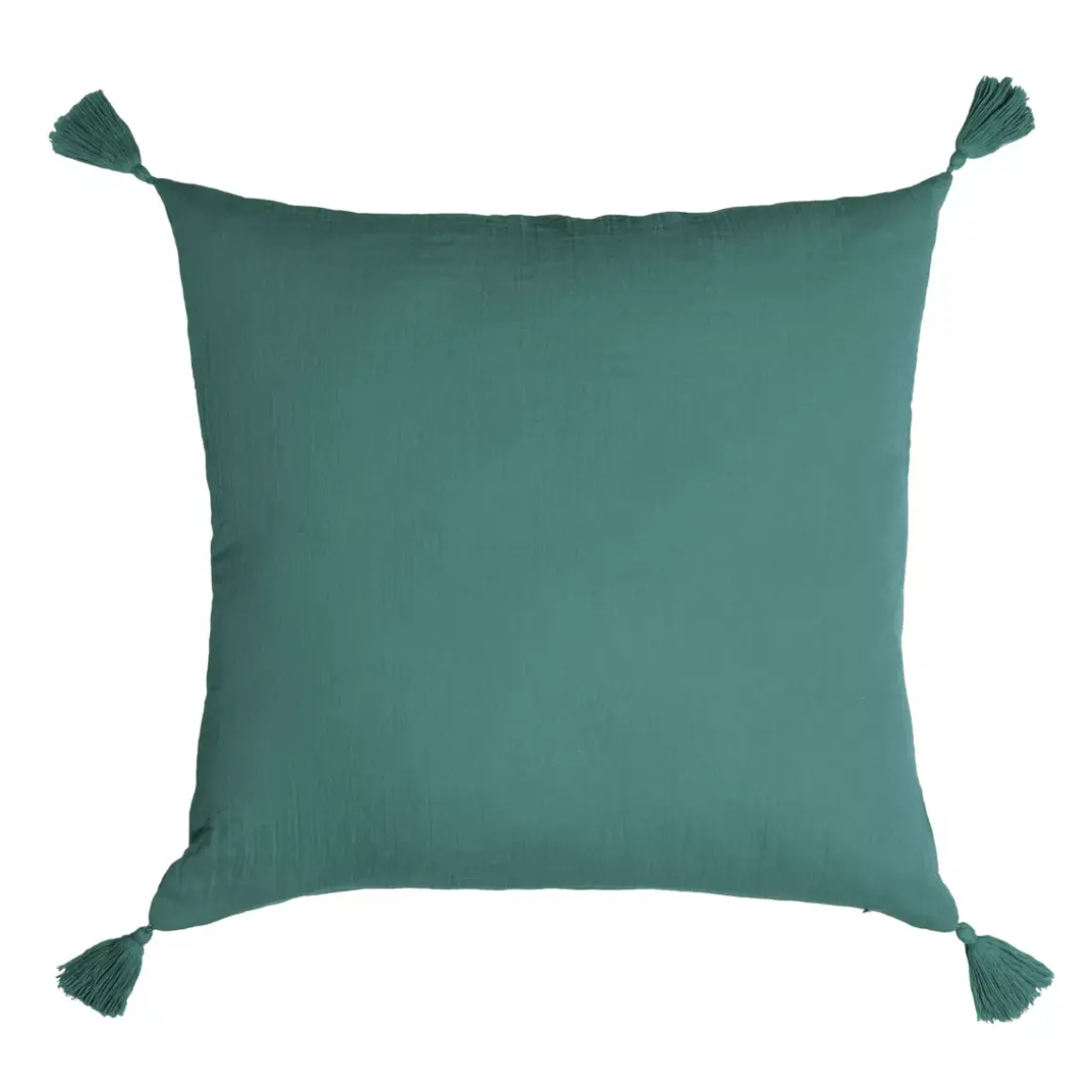 Cuscino quadrato garza di cotone (60 x 60 cm) Gaïa Blu ottanio