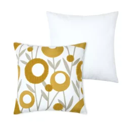 Cuscino quadrato in cotone (45 x 45 cm) Camille Giallo senape