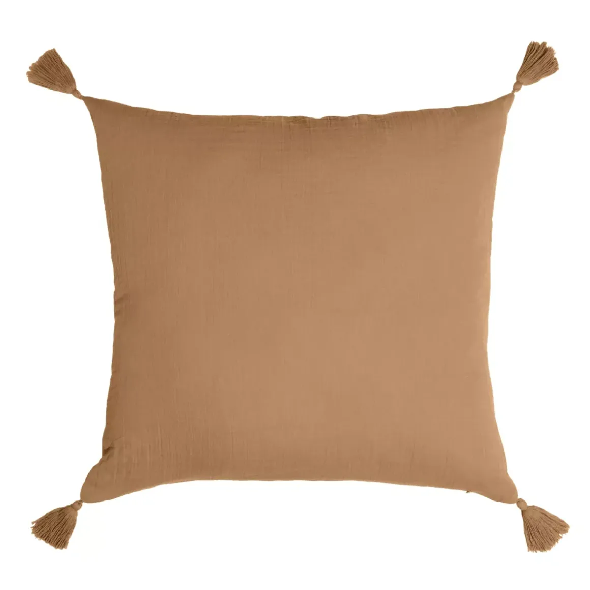 Cuscino quadrato in garza di cotone (60 x 60 cm) Gaïa Camel