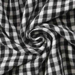 Cuscino quadrato in garza di cotone (45 x 45 cm) Gaïa vichy Nero