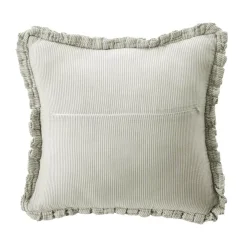 Cuscino quadrato in garza di cotone (45 x 45 cm) Gaïa a righe Verde eucalipto