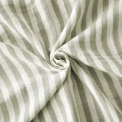 Cuscino quadrato in garza di cotone (45 x 45 cm) Gaïa a righe Verde eucalipto