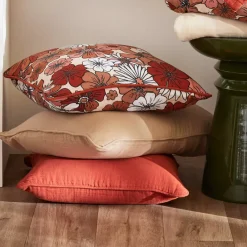 EMINZA Cuscini E Fodere-Cuscino quadrato in garza di cotone (45 x 45 cm) Gaïa azalea Terracotta