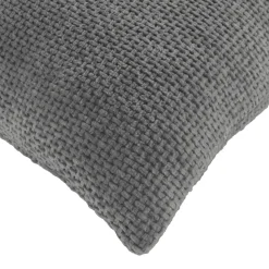 Cuscino quadrato in velluto (45 x 45 cm) Leo Grigio Antracite
