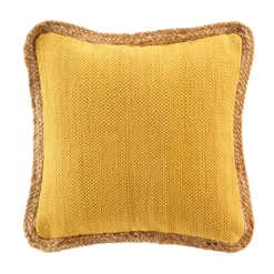 Cuscino quadrato juta e cotone (45 x 45 cm) Akina Giallo ocra