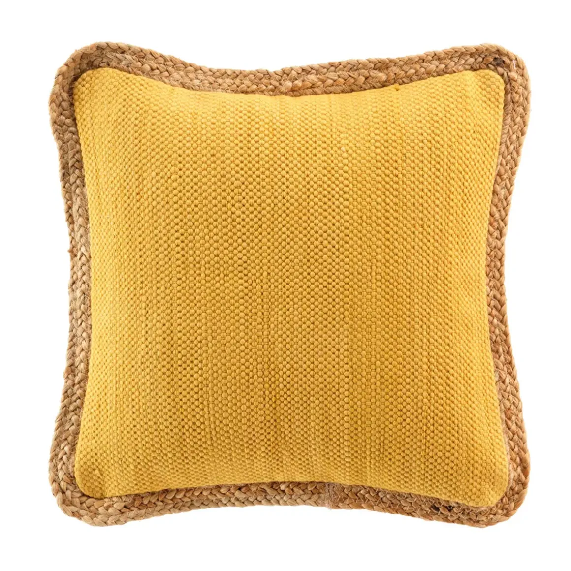 Cuscino quadrato juta e cotone (45 x 45 cm) Akina Giallo ocra