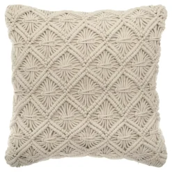 Cuscino quadrato (40 x 40 cm) Macramè Beige