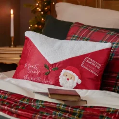 FEERIC LIGHTS Plaid E Cuscini Di Natale-Cuscino rettangolare di Natale (30 x 50 cm) Lettera a Babbo Natale