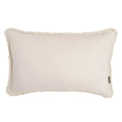 Cuscino rettangolare in cotone (40 x 60 cm) Pixel frange Beige