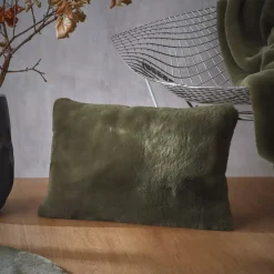 Cuscino rettangolare in finta pelliccia (40 x 60 cm) Finn Verde kaki