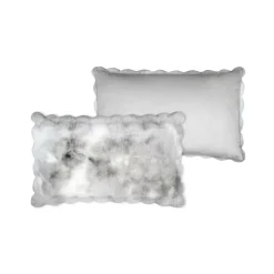 Cuscino rettangolare in finta pelliccia (50 x 80 cm) Nebraska Grigio perla