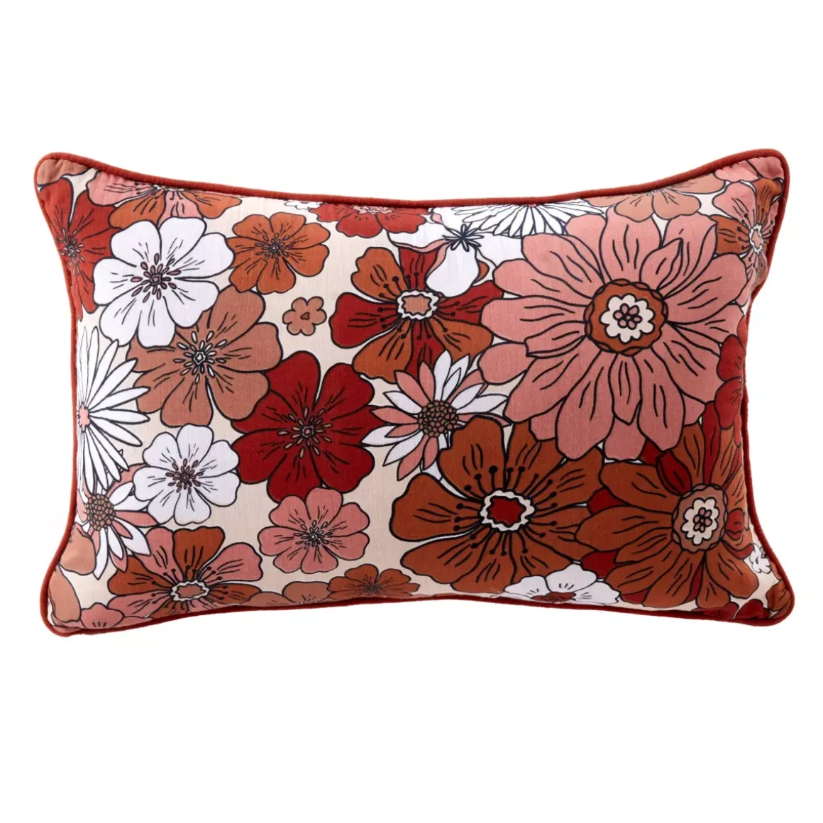 Cuscino rettangolare in garza di cotone (40 x 60 cm) Gaïa azalea Terracotta